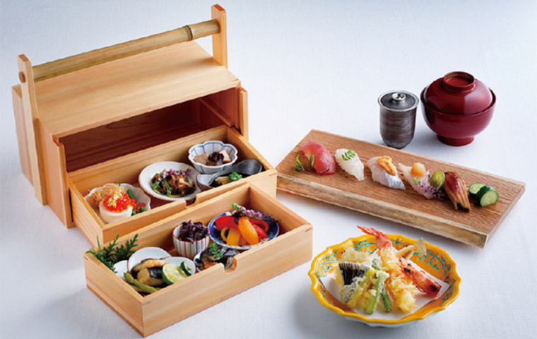 Aonoya Japanese meal on Awaji Island featuring sushi and tempura with seasonal dishes and local Awaji ingredients.