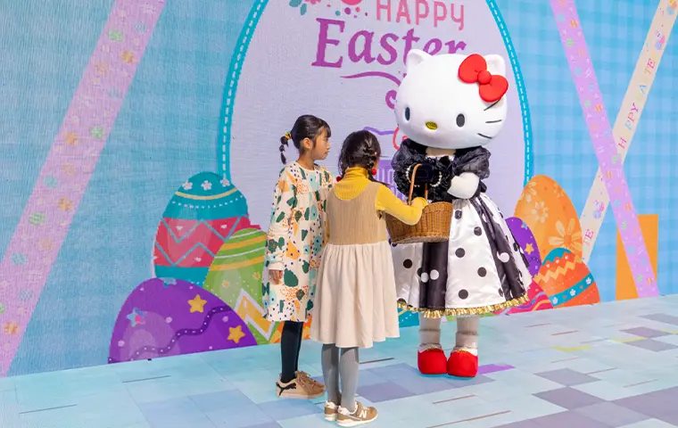 receiving presents from hello kitty during easter
