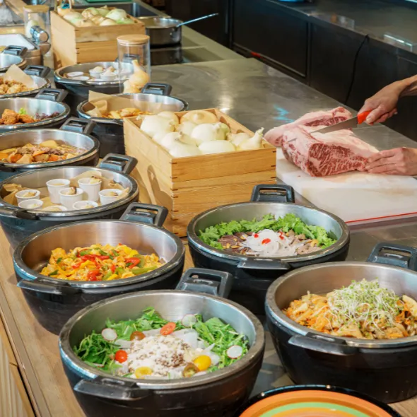 buffet dishes at ocean terrace