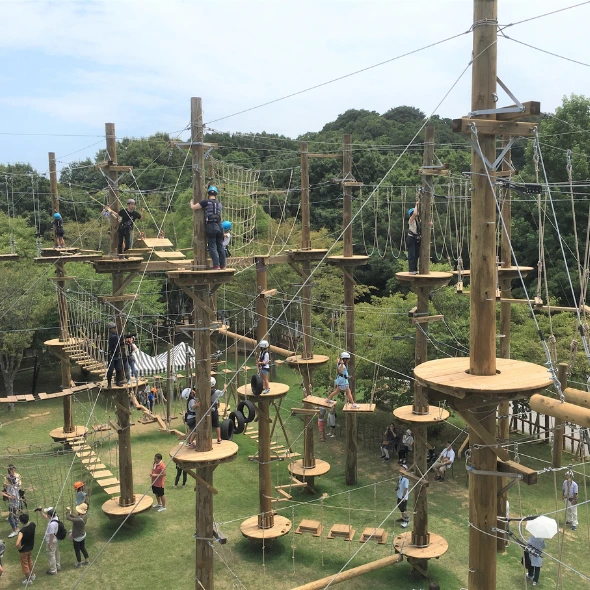 The high elements course at Crayon Shin-chan Adventure Park in Nijigen no Mori