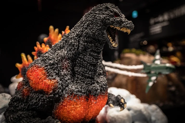 Giant monster exhibit from Godzilla films at Nijigen no Mori Awaji Island museum